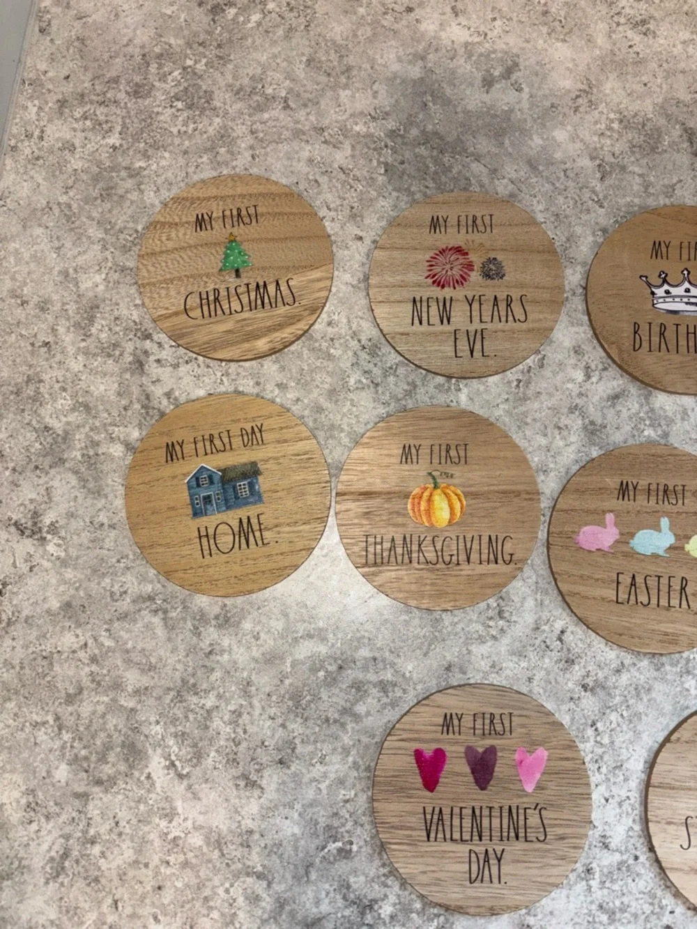 “My First” Milestone/Holiday Wooden Disc Set